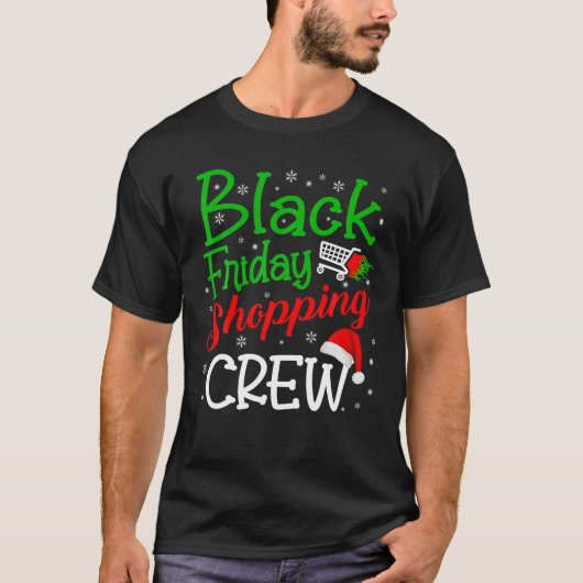 金曜日のショッピングクルーChristmas Blackショッピングファミリー Tシャツ (正面)