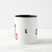 金曜日のモットー 面白い週末とコーヒー ユーモア マグカップ (中央)
