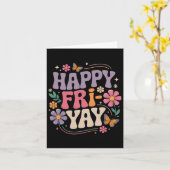 金曜日の先生のユーモア満載の楽しい週末 カード (黄色い花)