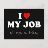 金曜日の午後5時の仕事が好き – オフィスユーモア ポストカード (正面)