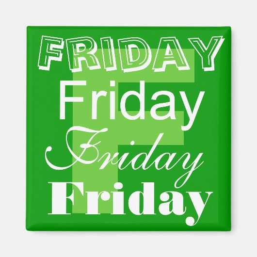 金曜日の営業日マグネット マグネット (正面)