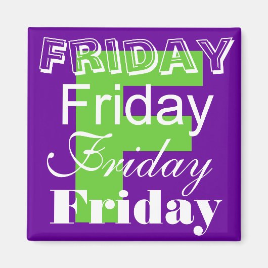 金曜日の営業日マグネット マグネット (正面)