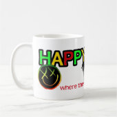 金曜日の幸せなロゴ コーヒーマグカップ (左)