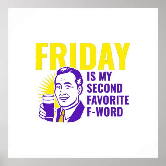 金曜日の引用文と男性 ポスター (正面)