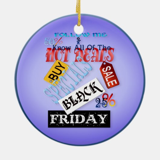 金曜日の私黒いワイシャツを後を追って下さい セラミックオーナメント (裏面)