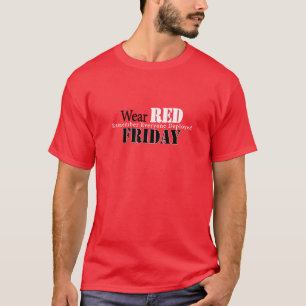金曜日の衣服の赤 Tシャツ