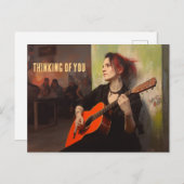 金曜日の遊夜、トランスウーマンはバーに入っている ポストカード (正面/裏面)