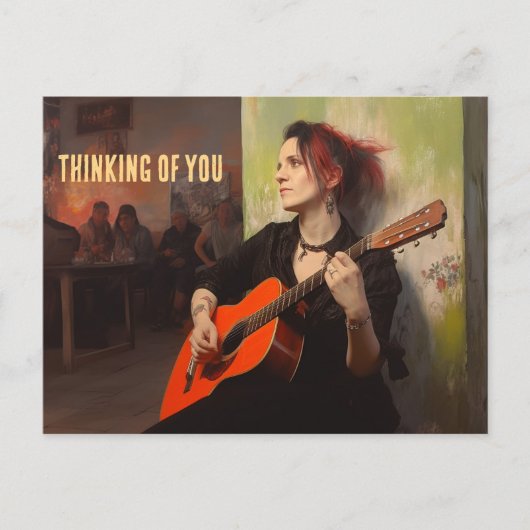 金曜日の遊夜、トランスウーマンはバーに入っている ポストカード (正面)