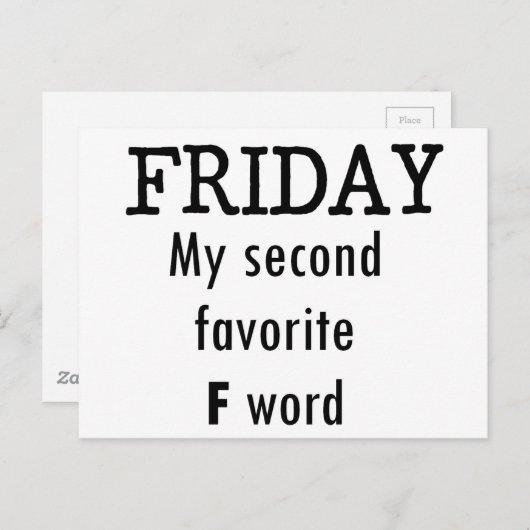 金曜日私の第2好みのFの単語 ポストカード (正面/裏面)