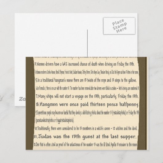 金曜日第13 ポストカード (正面/裏面)