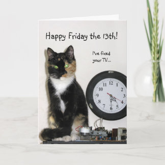 金曜日13日おめでとうございます – テレビを修理しました カード