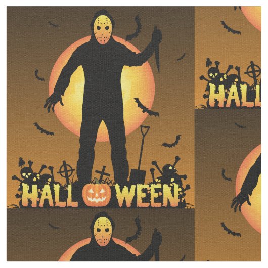 金曜日13thゾンビ生地 ファブリック (クローズアップ)