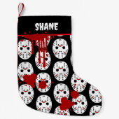 金曜日13thホッケーマスク血ホラー スモールクリスマスストッキング (正面)