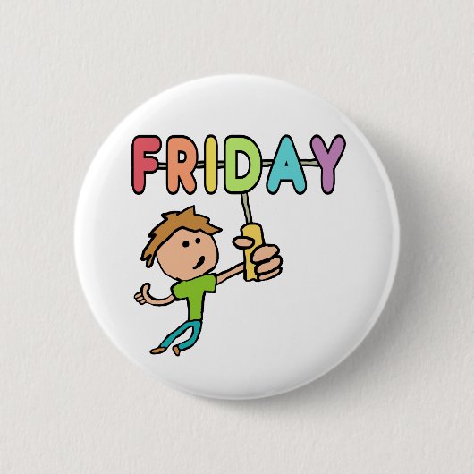 金曜日 缶バッジ (正面)