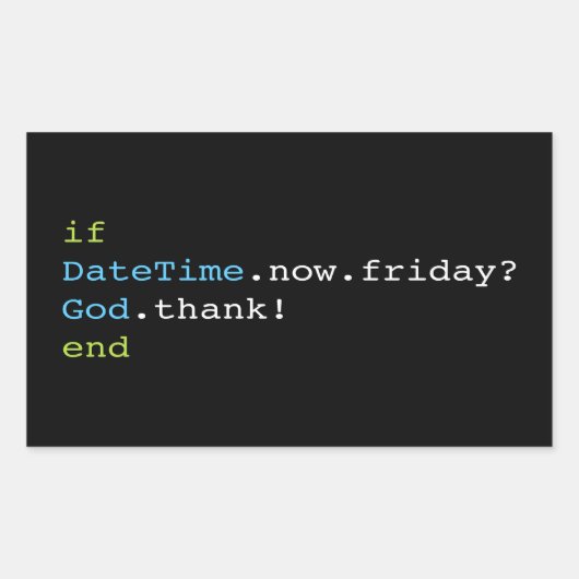 金曜日 長方形シール (正面)