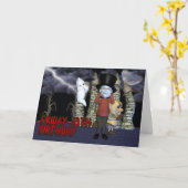 金曜第13誕生日、不気味幽霊、生物 カード (黄色い花)