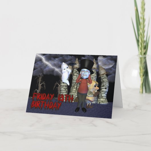 金曜第13誕生日、不気味幽霊、生物 カード (正面)
