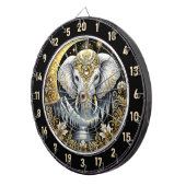 金月の下に白い象が輝く ダーツボード (正面右)