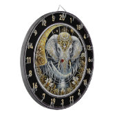 金月の下に白い象が輝く ダーツボード (正面左)