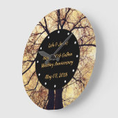 金木の幸せな金結婚記念日 ラージ壁時計 (傾斜)