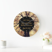 金木の幸せな金結婚記念日 ラージ壁時計 (ホーム)