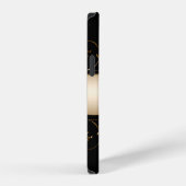 金枠黒の背景画像 iPhoneケース (右側面)