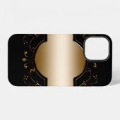 金枠黒の背景画像 iPhoneケース (裏面横)