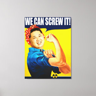 金正おもしろい恩のポスター「We Can It」リメイク キャンバスプリント