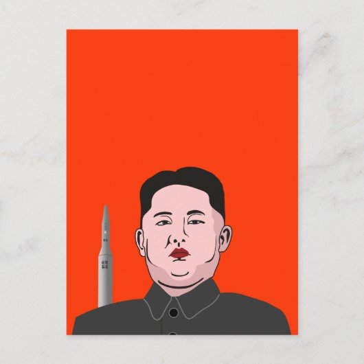 金正恩と核ミサイル ポストカード (正面)