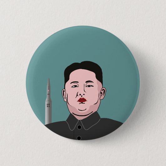 金正恩と核ミサイル 缶バッジ (正面)