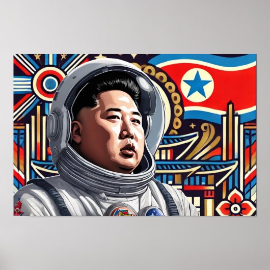 金正恩宇宙飛行士 – 北朝鮮美術 ポスター (正面)