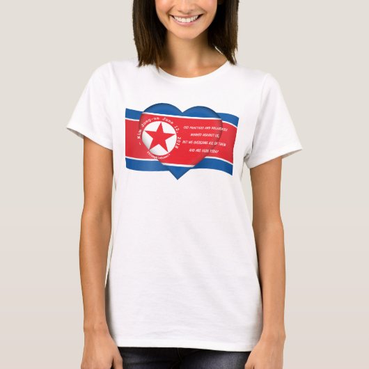 金正恩引用文6月12日、トランプとの首脳会談 Tシャツ (正面)