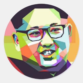 金正恩親愛委員長ステッカー ラウンドシール