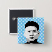 金正恩 缶バッジ (正面&裏面)