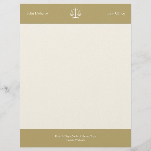 金正義の法律事務所のはかりで測られる レターヘッド (正面)