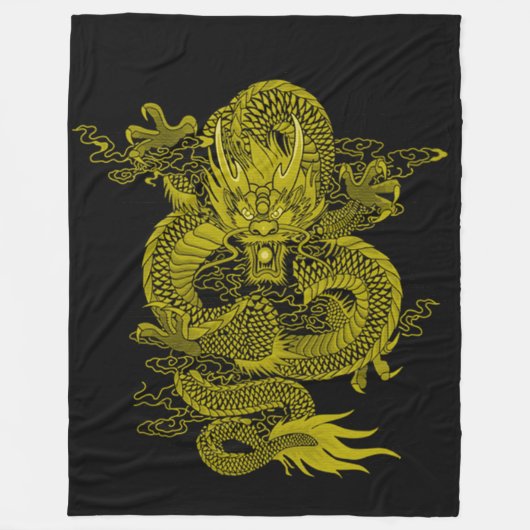 金武士のドラゴンの精神 フリースブランケット (正面)