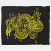 金武士のドラゴンの精神 フリースブランケット (正面(横))