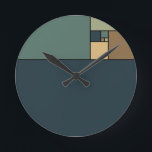 金比率は平方します(ニュートラル) ラウンド壁時計<br><div class="desc">フィボナッチの金比率の後でパターン（の模様が）ある平方します</div>