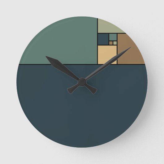 金比率は平方します(ニュートラル) ラウンド壁時計 (正面)