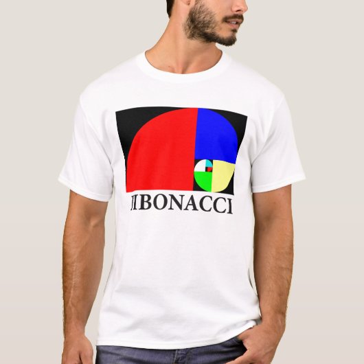 金比率、フィボナッチ螺線形 Tシャツ (正面)