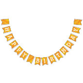 金水彩画のハッピーバースデー バンティングフラッグ (全)