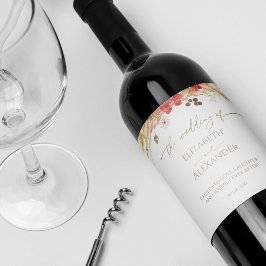 金水彩防峰フローラ結婚ワインラベル ワインラベル