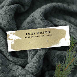 金淡い色の箔ブラシストロークスタッドイヤリングディスプレイ スキニー名刺