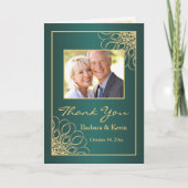 金渦巻第50記念日は写真感謝していしています サンキューカード (正面)