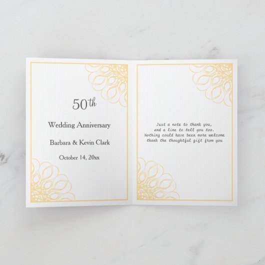 金渦巻第50記念日は写真感謝していしています サンキューカード (内部)