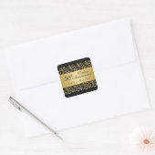 金渦巻、ダマスク織第50の結婚記念日 スクエアシール (封筒)