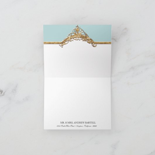 金準正装の優雅2はメッセージカード感謝していしています サンキューカード (内部)