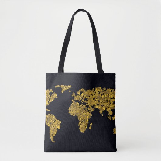 金点の世界地図 トートバッグ (正面)