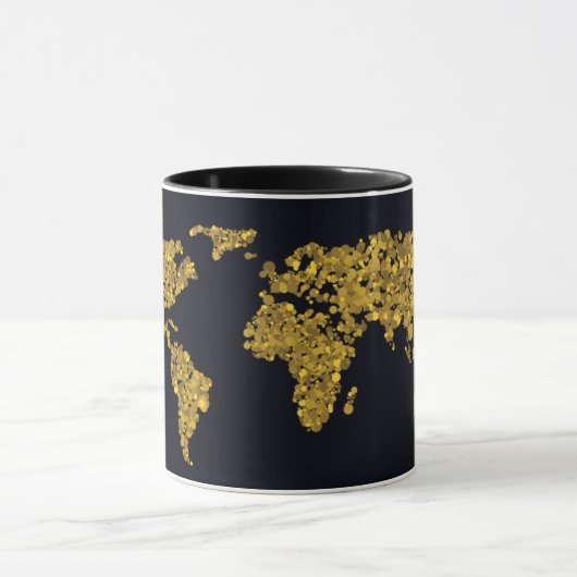 金点の世界地図 マグカップ (中央)