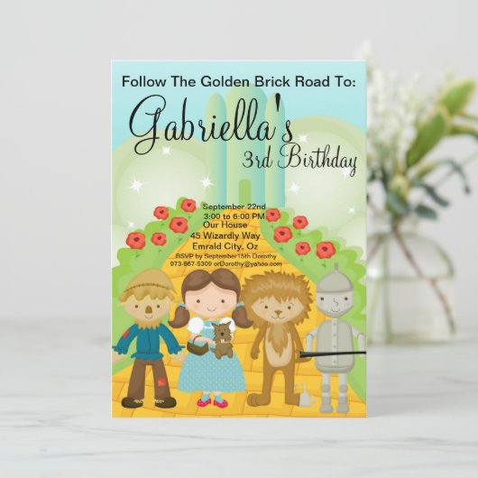 金煉瓦道の誕生日の招待を後を追って下さい 招待状 (スタンド正面)